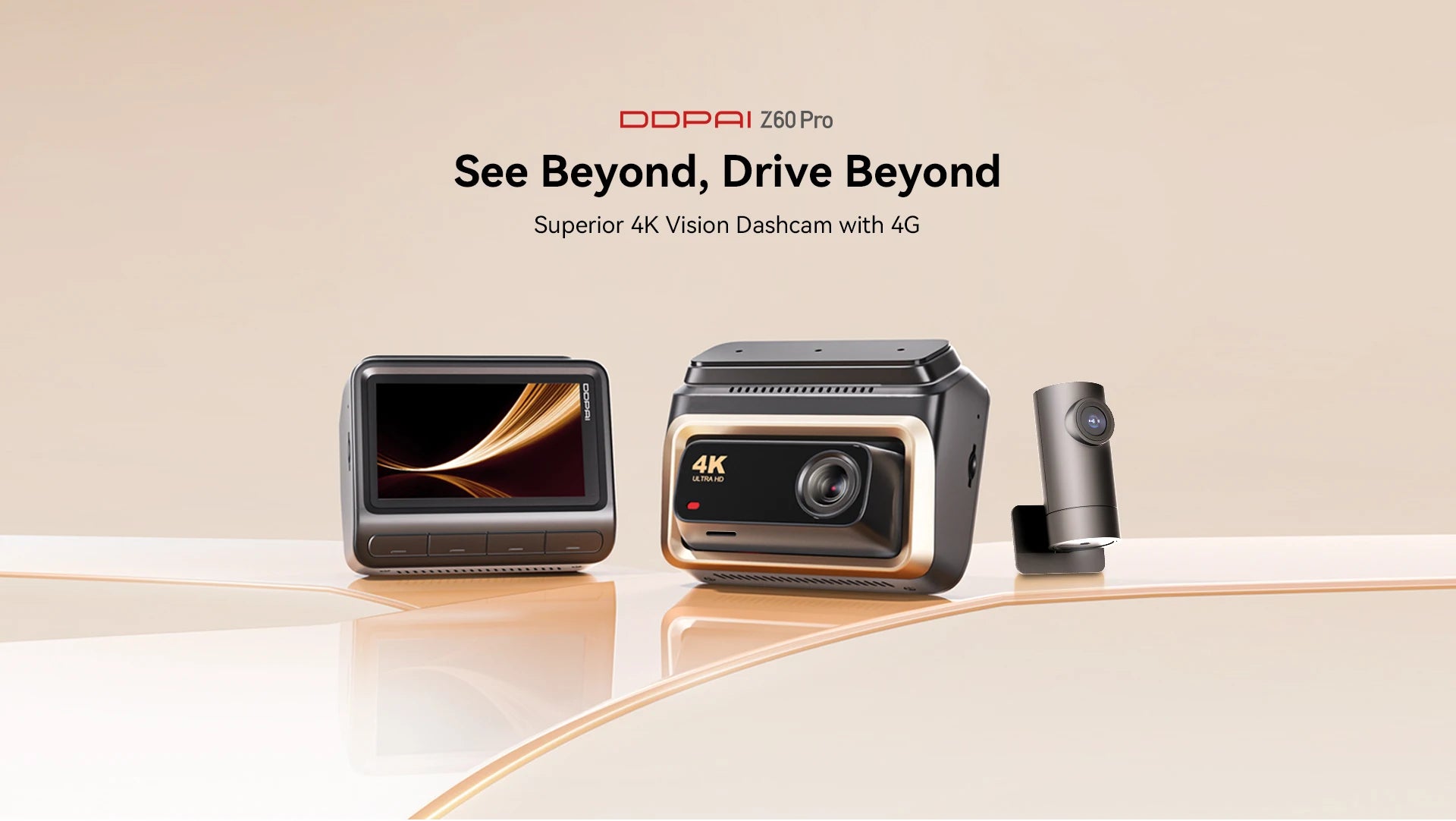 4K Smart Dash Cam with GPS, WiFi & Triple Camera