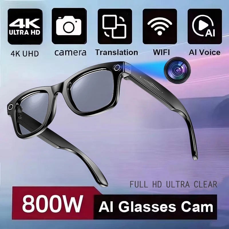 AI Smart Camera Glasses with Translation & Calls