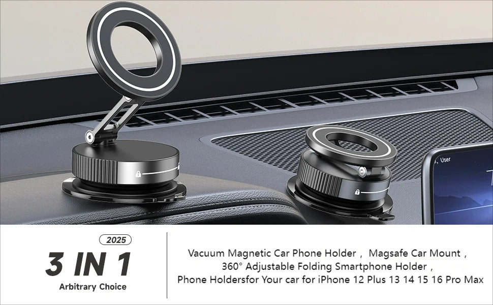 360° Magnetic Car Phone Mount with Nano Suction