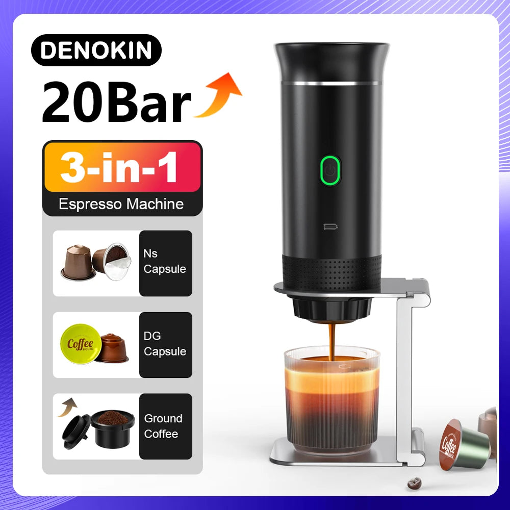 Portable Electric Coffee Machine for Car : A 3-in-1 Capsule