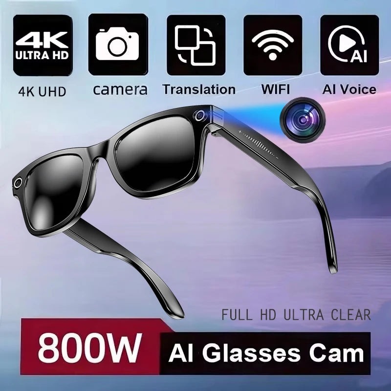AI Smart Camera Glasses with Translation & Calls