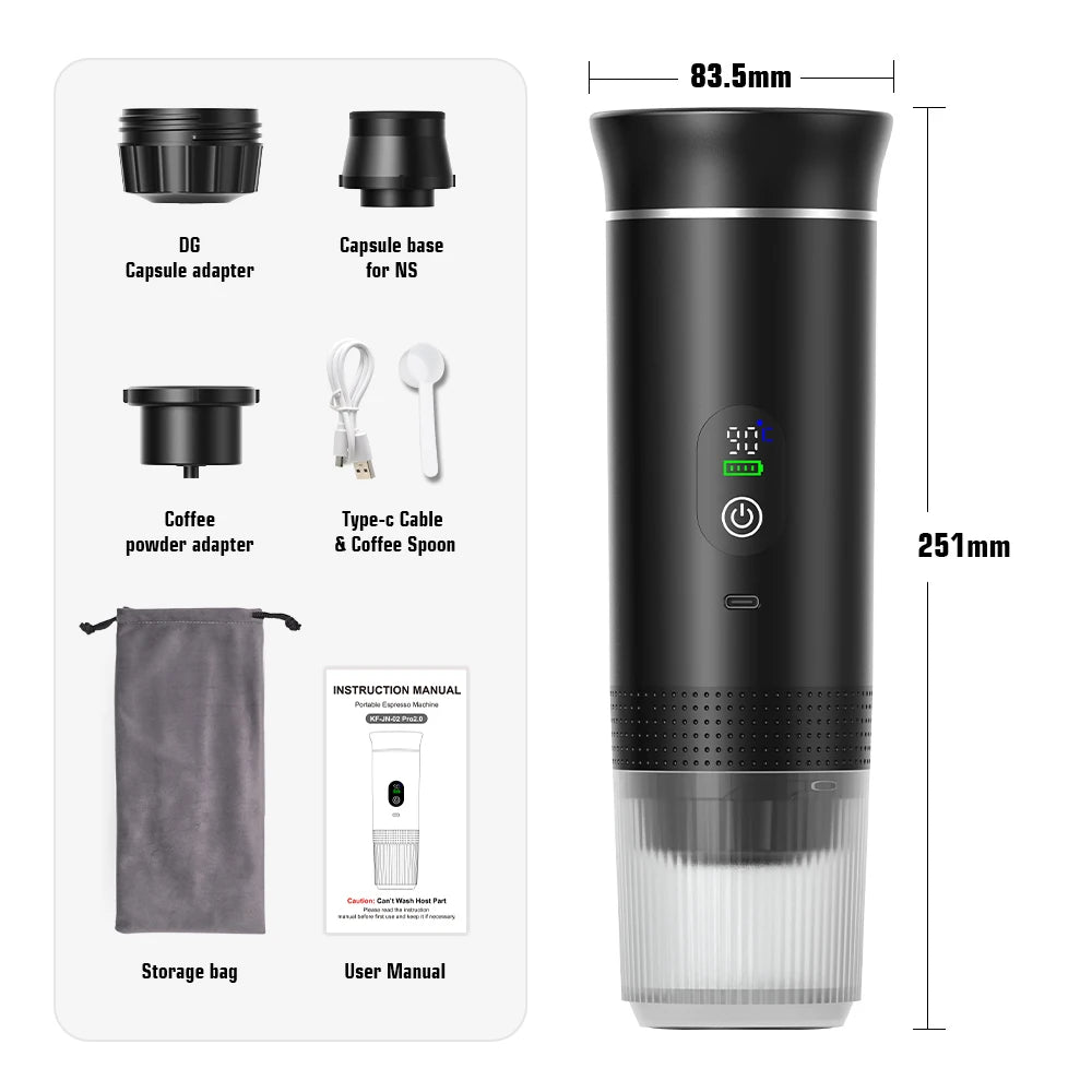 Portable Electric Coffee Machine for Car : A 3-in-1 Capsule