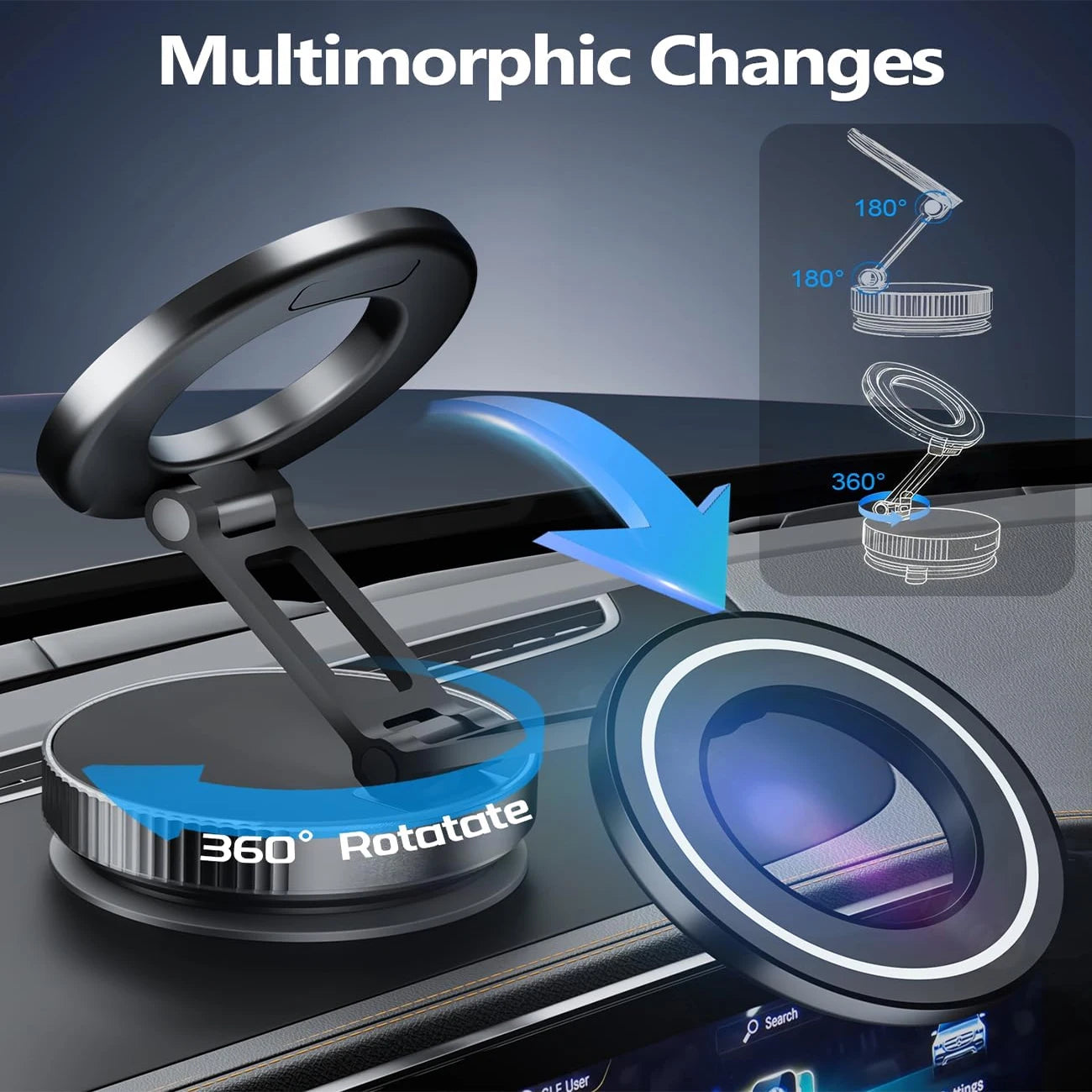 360° Magnetic Car Phone Mount with Nano Suction