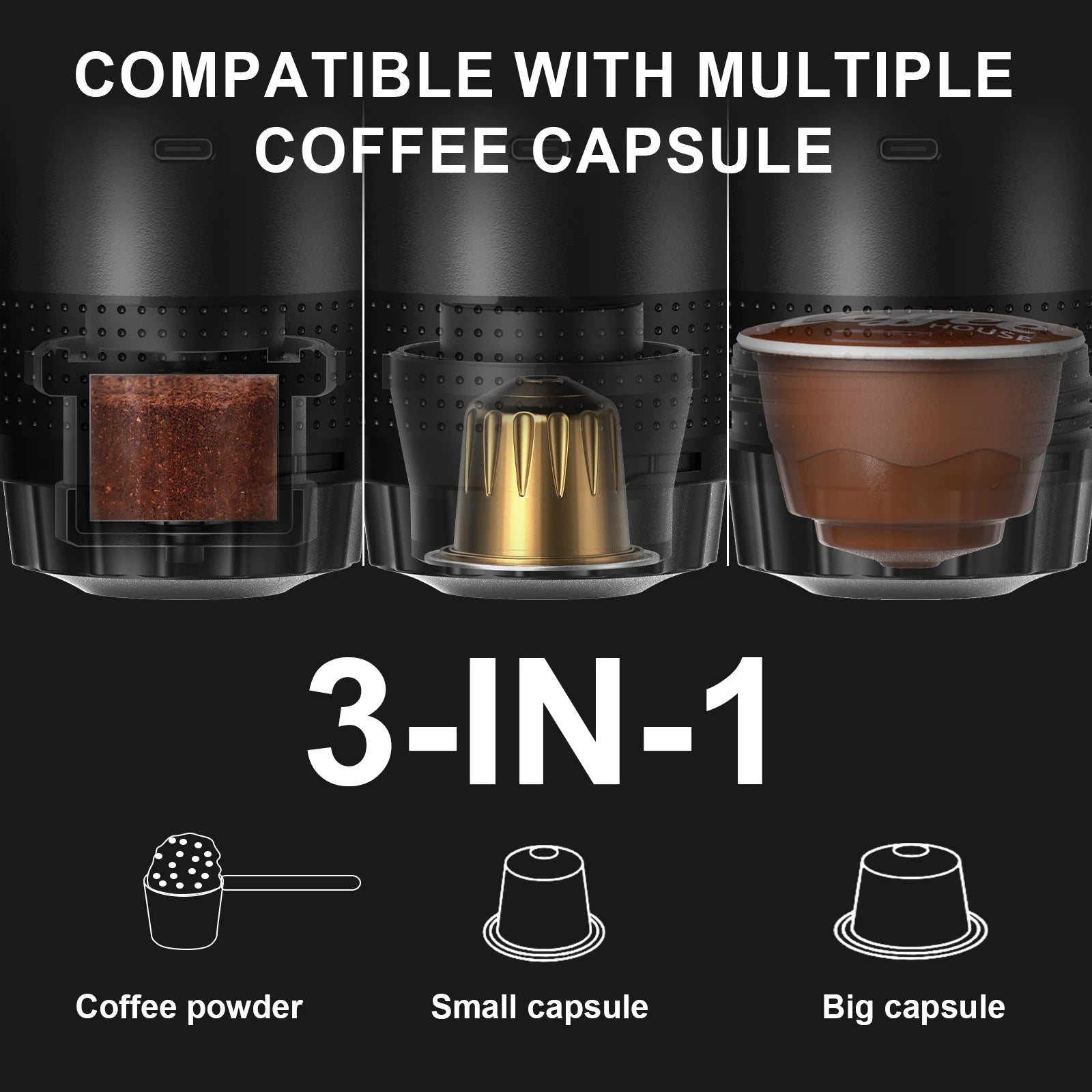 Portable Electric Coffee Machine for Car : A 3-in-1 Capsule