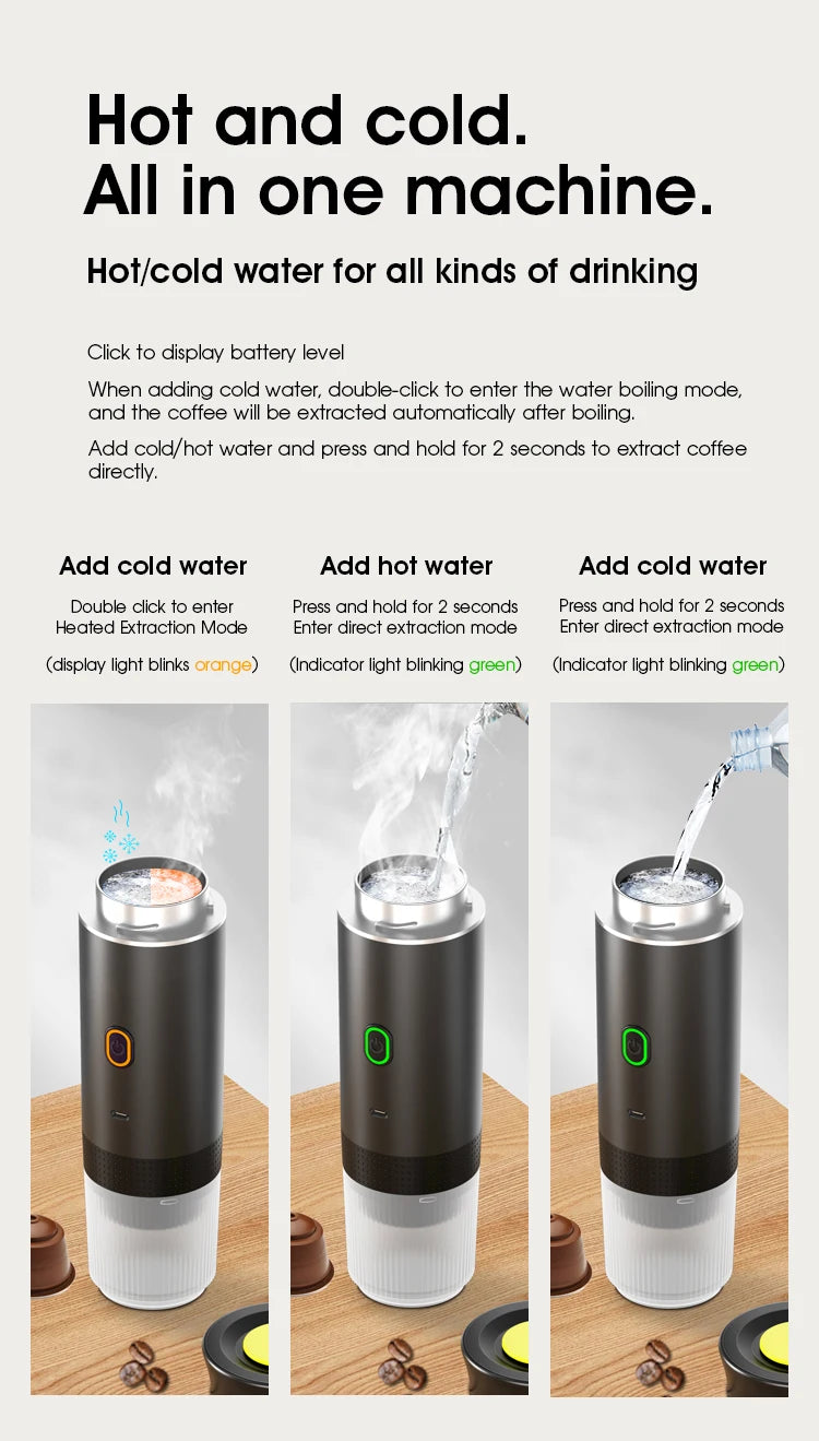 Portable Electric Coffee Machine for Car : A 3-in-1 Capsule