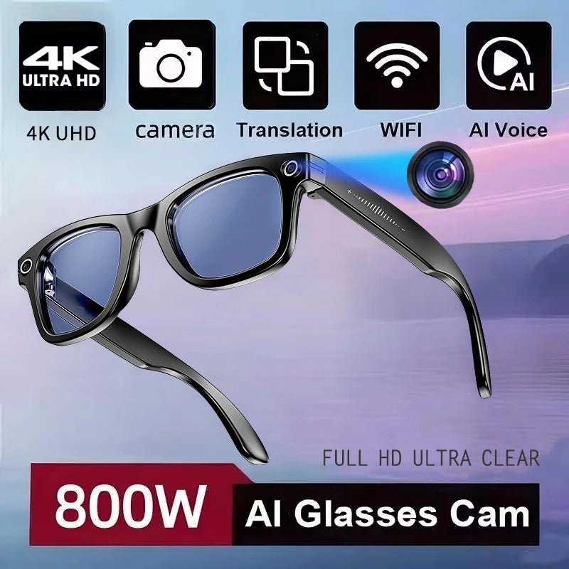 AI Smart Camera Glasses with Translation & Calls