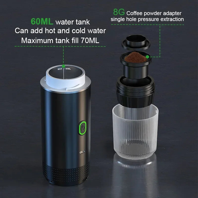 Portable Electric Coffee Machine for Car : A 3-in-1 Capsule
