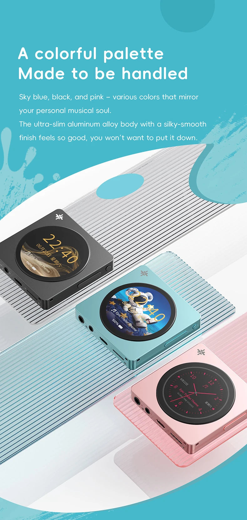 HiFi Portable Music Player with Bluetooth & WiFi