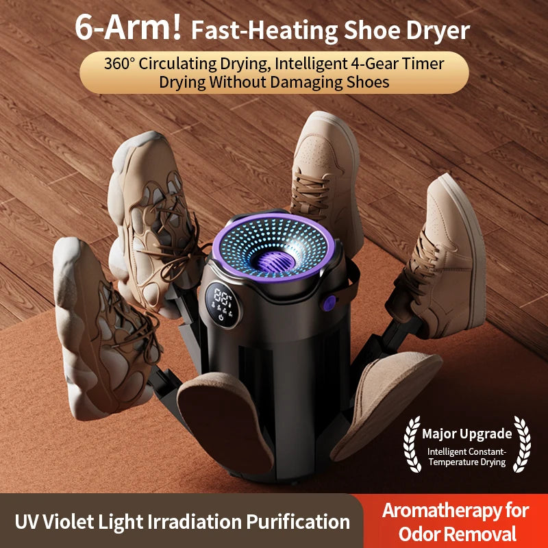 Household Portable Folding Six Arms Shoe Dryer & Deodorizing.