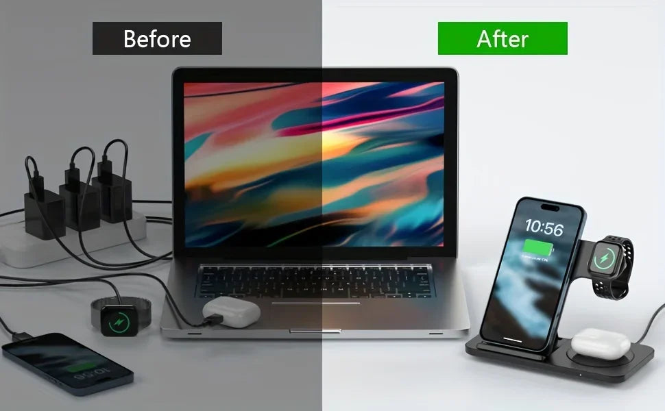 3-in-1 Foldable 30W Wireless Charging Station