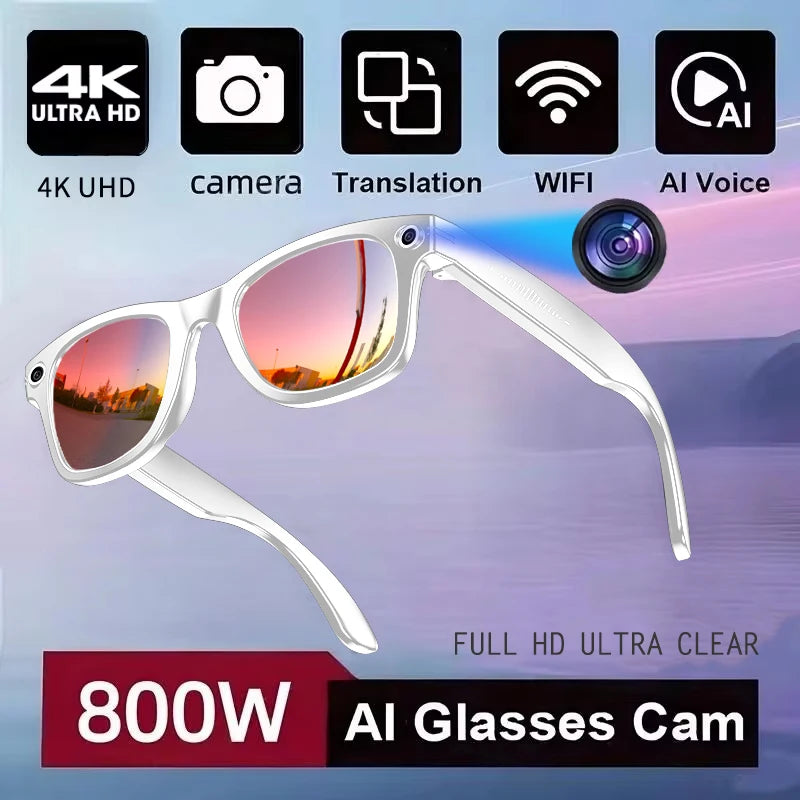 AI Smart Camera Glasses with Translation & Calls