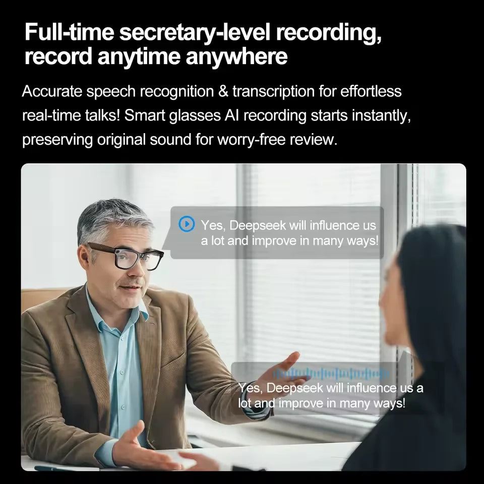 AI Smart Camera Glasses with Translation & Calls
